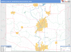 Janesville-Beloit Metro Area Digital Map Basic Style